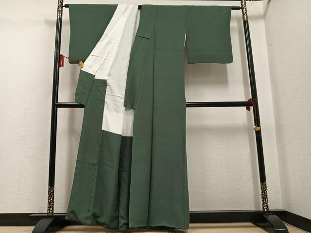 平和屋着物●上質な色無地　藍媚茶色　正絹　逸品　AABG4123ph