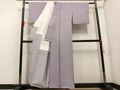 平和屋着物●上質な色無地　霞色　正絹　逸品　AABG4124ph