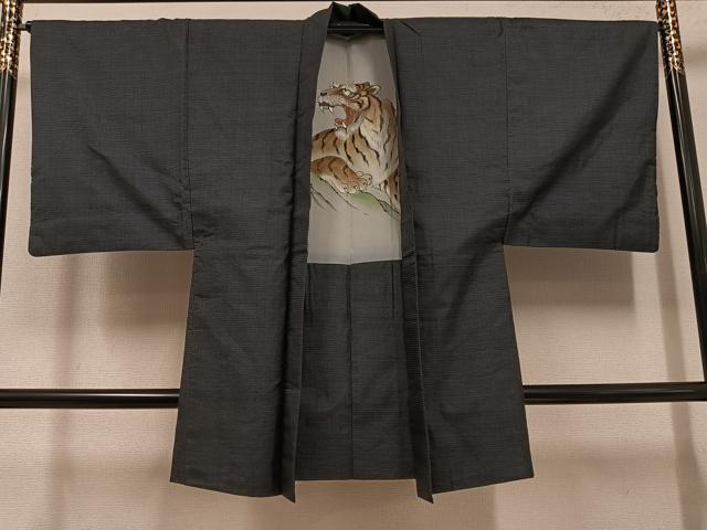 平和屋着物●男性　本場大島紬　アンサンブル　100亀甲　総詰め　正絹　逸品　AABG4127ph