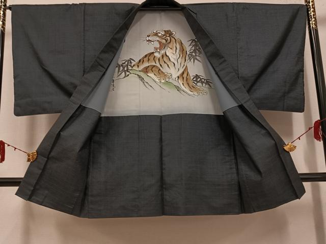 平和屋着物●男性　本場大島紬　アンサンブル　100亀甲　総詰め　正絹　逸品　AABG4127ph