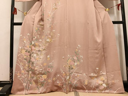 平和屋着物●訪問着　友禅　枝花文　暈し染め　正絹　逸品　AABG4130ph