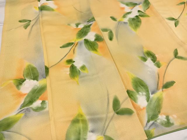 平和屋着物●上質な小紋　地紋起こし　草花文　暈し染め　正絹　逸品　AABG4131ph