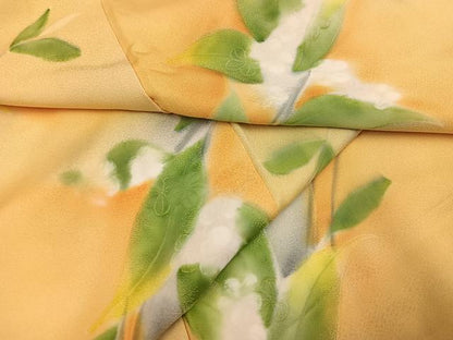 平和屋着物●上質な小紋　地紋起こし　草花文　暈し染め　正絹　逸品　AABG4131ph