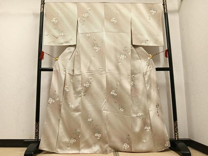 平和屋着物●二代目清次郎　手描き　小紋　草花文　暈し染め　正絹　逸品　AABG4137ph