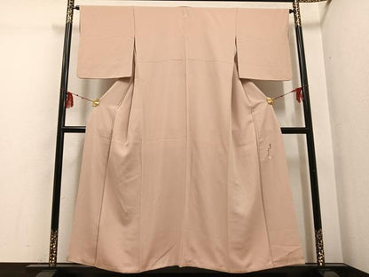 平和屋着物●毛利ゆき子　色無地　夢おもい　白茶色　正絹　逸品　AABG4141ph