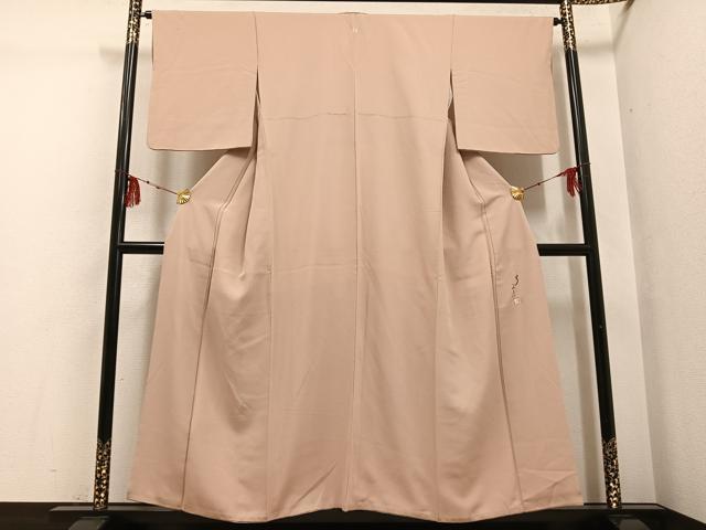 平和屋着物●毛利ゆき子　色無地　夢おもい　白茶色　正絹　逸品　AABG4141ph