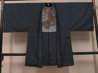 平和屋着物●男性　紬　アンサンブル　正絹　逸品　未使用　AABG4144ph