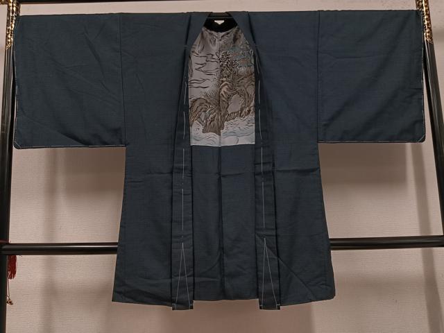 平和屋着物●男性　紬　アンサンブル　正絹　逸品　未使用　AABG4144ph
