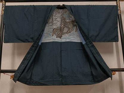 平和屋着物●男性　紬　アンサンブル　正絹　逸品　未使用　AABG4144ph