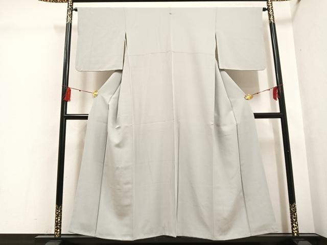 平和屋着物●上質な色無地　絹鼠色　正絹　逸品　AABG4145ph