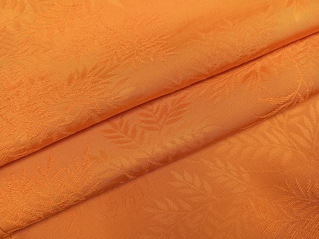 平和屋着物●上質な色無地　草木地紋　黄丹色　正絹　逸品　AABG4148ph