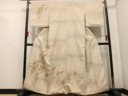 平和屋着物●訪問着　お召地　樹林文　正絹　逸品　AABG4152ph