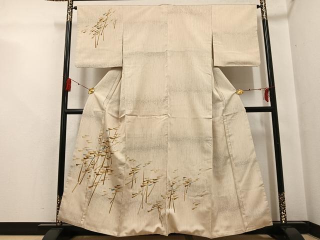 平和屋着物●訪問着　お召地　樹林文　正絹　逸品　AABG4152ph