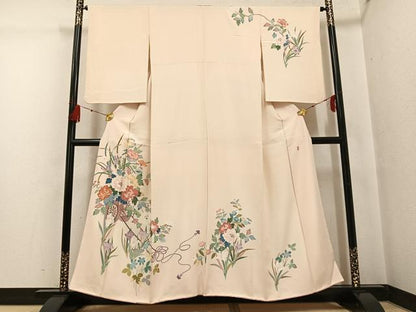 平和屋着物●訪問着　友禅　作家物　花車文　正絹　逸品　AABG4156ph