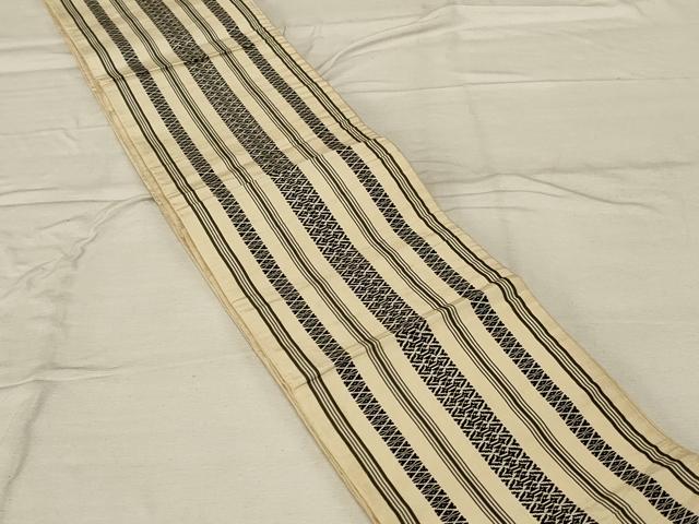 平和屋着物◎本場筑前博多織　半幅帯　献上　証紙付き　正絹　逸品　AABG4180ou