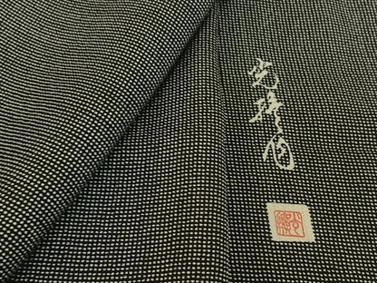 平和屋着物▽伝統工芸師 服部光擴 江戸小紋 単衣 角通し 正絹 逸品 AABG4201jh