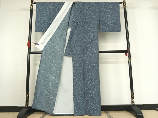 平和屋着物▽小紋 単衣 草花文 洗える着物 AABG4203jh