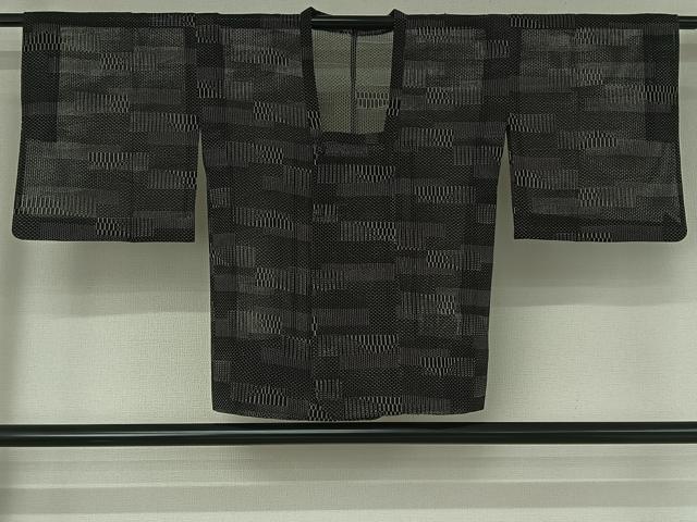 平和屋着物▽道行コート スリーシーズン 春夏秋 塵除け 横段文 正絹 逸品 AABG4204jh