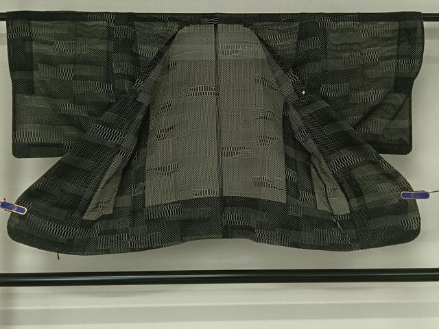 平和屋着物▽道行コート スリーシーズン 春夏秋 塵除け 横段文 正絹 逸品 AABG4204jh
