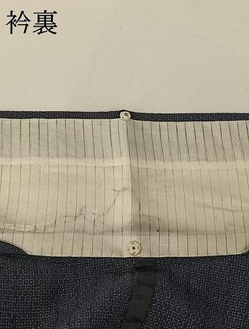 平和屋着物▽本塩沢 単衣 110亀甲 縞 正絹 逸品 AABG4210jh