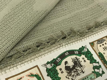 平和屋着物▽結城紬 奥順 はたおり娘 単衣 80亀甲 流水文 正絹 逸品 AABG4212jh