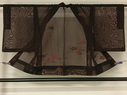 平和屋着物▽羽織 スリーシーズン 春夏秋 塵除け 草花文 正絹 逸品 AABG4214jh
