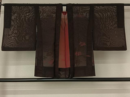 平和屋着物▽羽織 スリーシーズン 春夏秋 塵除け 草花文 正絹 逸品 AABG4214jh