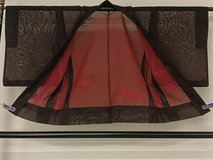 平和屋着物▽羽織 スリーシーズン 春夏秋 塵除け 草花文 正絹 逸品 AABG4214jh