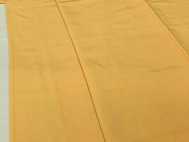平和屋着物▽上質な色無地 単衣 萱草色 正絹 逸品 AABG4215jh