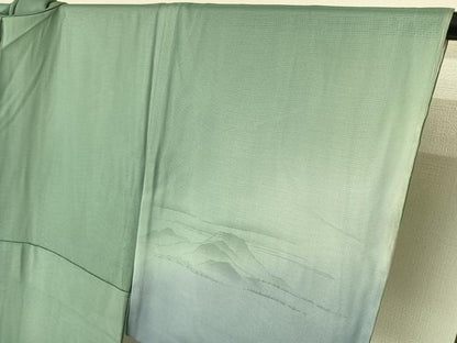 平和屋着物▽訪問着　無双　紗袷　紗×絽　人物風景文　正絹　逸品　AABG4218jh