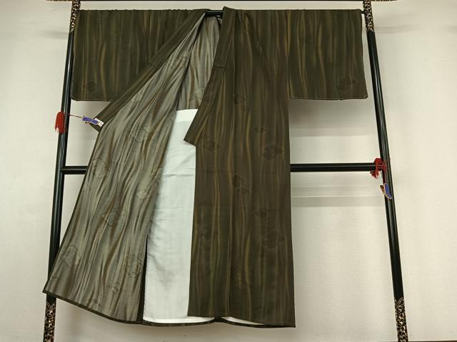 平和屋着物▽男性 小紋 単衣 花菱文 やまと誂製 正絹 逸品 AABG4219jh