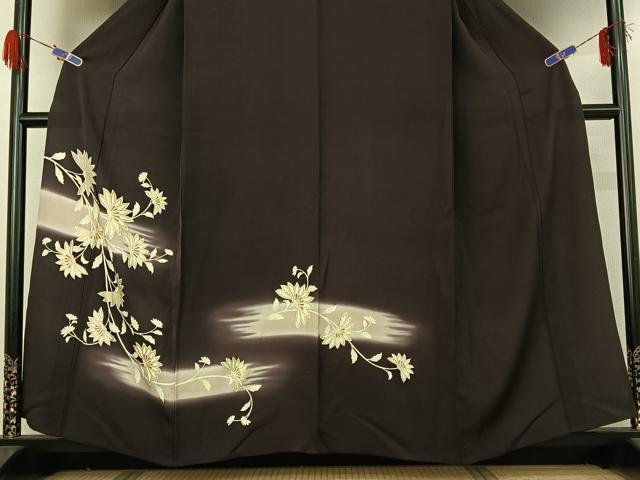 平和屋着物▽訪問着 単衣 草花文 暈し染め 金彩 正絹 逸品 AABG4220jh