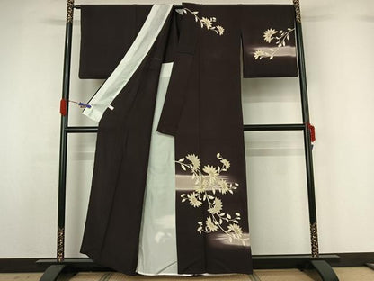 平和屋着物▽訪問着 単衣 草花文 暈し染め 金彩 正絹 逸品 AABG4220jh