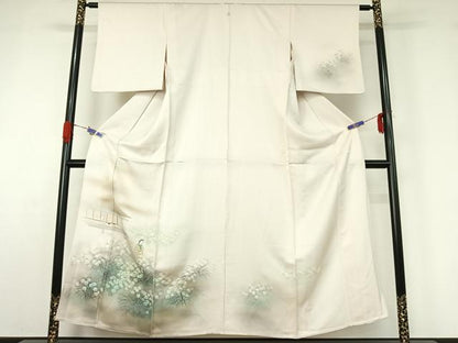 平和屋着物▽訪問着 単衣 手描き 人物風景花文 暈し染め 正絹 逸品 AABG4224jh