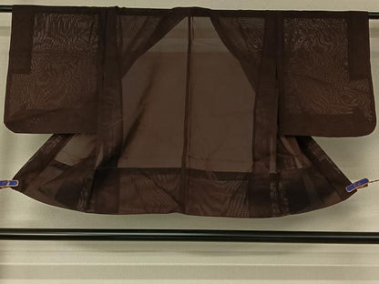 平和屋着物▽羽織 スリーシーズン 春夏秋 塵除け 草葉文 正絹 逸品 AABG4225jh