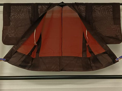 平和屋着物▽羽織 スリーシーズン 春夏秋 塵除け 草葉文 正絹 逸品 AABG4225jh