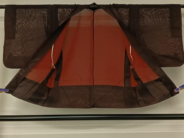 平和屋着物▽羽織 スリーシーズン 春夏秋 塵除け 草葉文 正絹 逸品 AABG4225jh