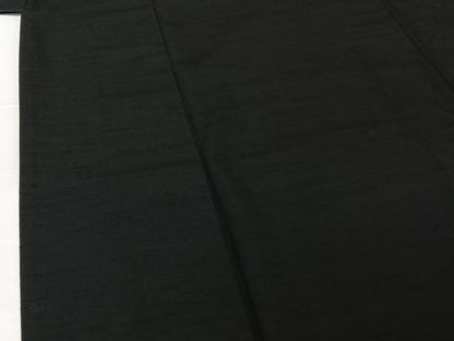 平和屋着物▽男性 黒紋付 単衣 紬地 暗黒色 正絹 逸品 AABG4231jh