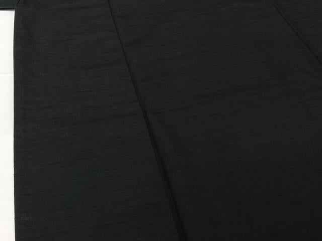 平和屋着物▽男性 黒紋付 単衣 紬地 暗黒色 正絹 逸品 AABG4231jh