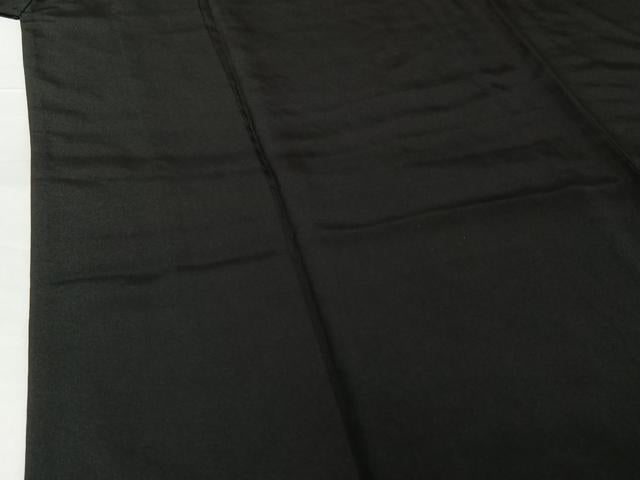 平和屋着物▽男性 黒紋付 単衣 暗黒色 正絹 逸品 AABG4233jh