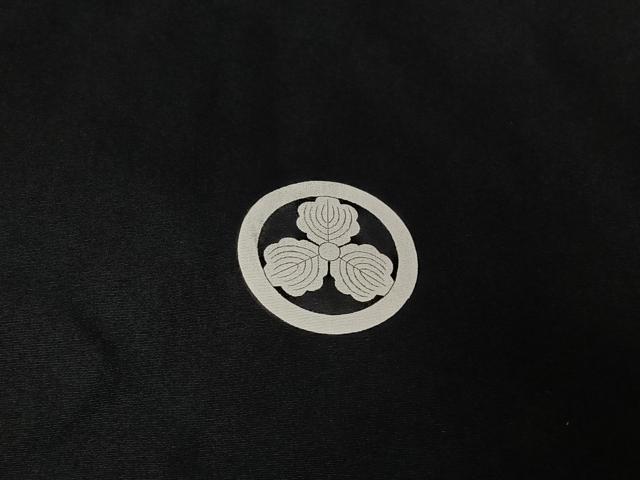平和屋着物▽男性 黒紋付 単衣 暗黒色 正絹 逸品 AABG4233jh