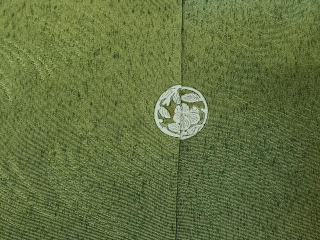 平和屋着物▽上質な小紋 単衣 草葉文 暈し染め 正絹 逸品 AABG4235jh