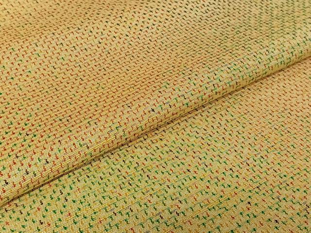 平和屋着物▽上質な紬 単衣 霞文 反端付き 正絹 逸品 AABG4236jh