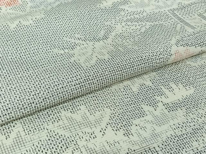 平和屋着物▽上質な紬　単衣　風景花文　正絹　逸品　AABG4238jh
