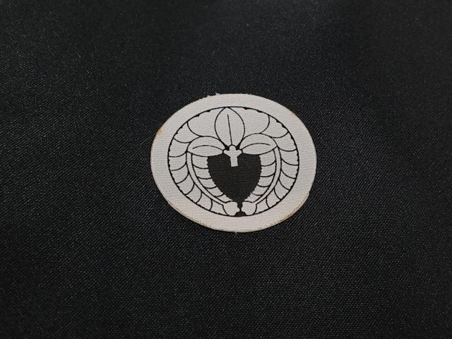 平和屋着物▽男性 黒紋付 単衣 暗黒色 正絹 逸品 AABG4240jh