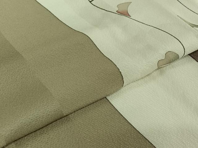 平和屋着物▽上質な小紋 単衣 唐草文 正絹 逸品 AABG4244jh