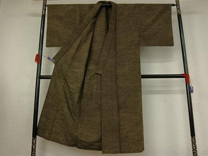 平和屋着物▽男性 紬 単衣 アンサンブル 霞文 正絹 逸品 AABG4245jh