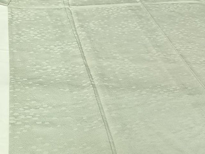 平和屋着物▽上質な色無地 単衣 白緑色 正絹 逸品 AABG4251jh