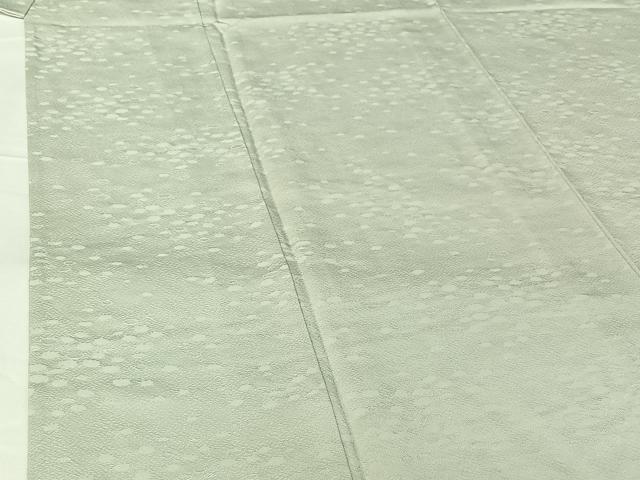 平和屋着物▽上質な色無地 単衣 白緑色 正絹 逸品 AABG4251jh