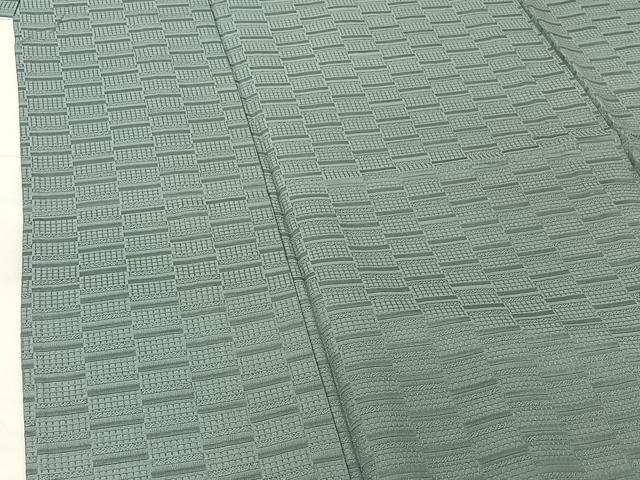 平和屋着物▽上質な色無地 単衣 横段地紋 湊鼠色 正絹 逸品 AABG4252jh